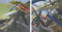 Woodpile, After the Storm, Dyptych   46x88   Oil on Canvas   2013-2016